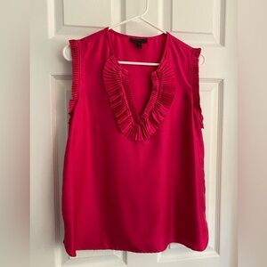 Hot pink silk ruffled J Crew top size 10